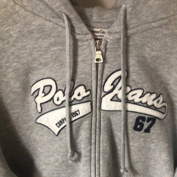 Ralph 🇺🇸 Lauren Polo Jeans Co. 1967 Zip Down Hoodie Women’s XL Gray Like New - Picture 3 of 9
